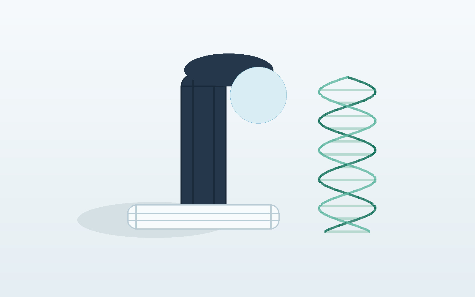Scientist using microscope for DNA and genetics research